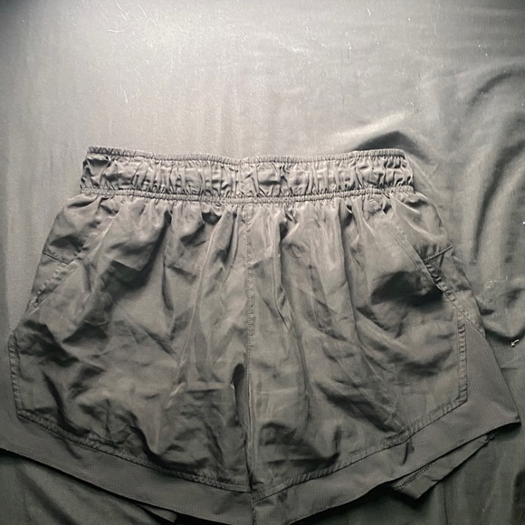 Pants - Women's Black Athletic Shorts with Elastic Waist